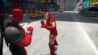 نبرد ددپول و مردهای آهنی  DEADPOOL VS IRON MAN ARMY