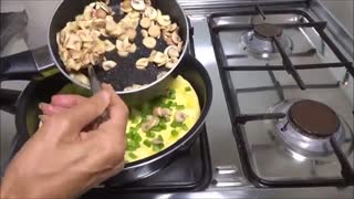 آموزش آشپزی - املت قارچ و پنیر