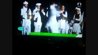 نوای دهل ورقص(چاپ)آئینی سیستانی در برنامه زنده تلویزیون