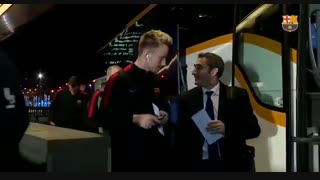 ورود تیم بارسلونا به مادرید برای تقابل حساس با رئال