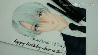 نقاشی من از ویکتور نیکیفورو(انیمهyuri!!!on ice)_تبریک کریسمس^-^♡