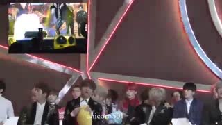 bts seventeen reaction to Hard Carry Golden Disc awards2017