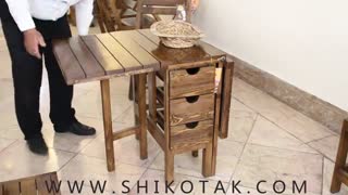 میز ناهارخوری تاشو چوبی