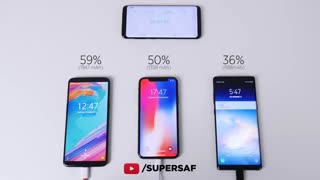 مقایسه سرعت شارژ شدن گلکسی نوت ۸ با آیفون X و وانپلاس ۵T