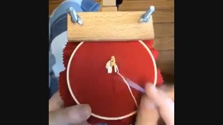 آموزش : گل دوزی با پارچه پنبه ای و حلقه