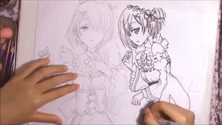 Drawing Rem and Ram from Re:Zero