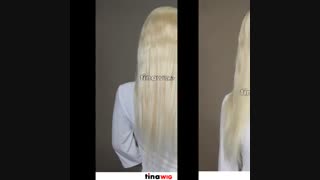 کلاه گیس زنانه طبیعی جلوتور جلو فرق طبیعی بلوند، ترمیم مو الوپسی تیناویگ