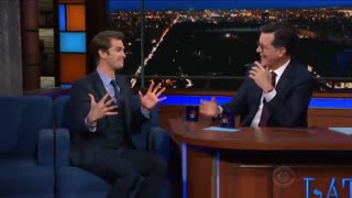حضور Andrew Garfield در برنامه Stephen Colbert