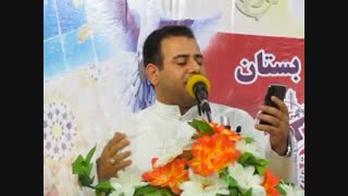 مدیحه سرایی مداح اهل بیت سید مهدی شبری قبل از نماز عید فطر بستان