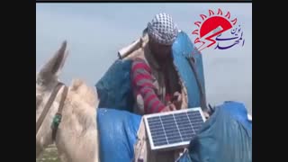 استفاده چوپان از صفحه خورشیدی در بیابان