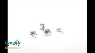 نیم ست سیاه قلم نقره مدل خورشید