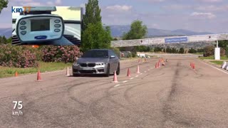 تست گوزن بی ام و M5 با لاستیکهای فرسوده