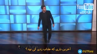 طناب زدن جیک جیلنهال در برنامه الن شو برای جمع کردن پول برای خیریه