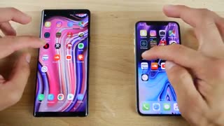 مقایسه سرعت گلکسی نوت 9 با آیفون X