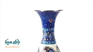 گلدان مسی میناکاری 16 سانتی اثر استاد مرتضی اسماعیلی