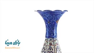 گلدان مسی میناکاری 20 سانتی اثر استاد مرتضی اسماعیلی