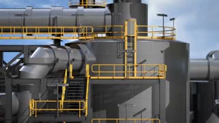 نمایی از کارخانه تولید اسید سولفوریک