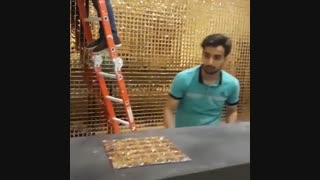 مراحل آینه کاری دیوار هتل المپیک