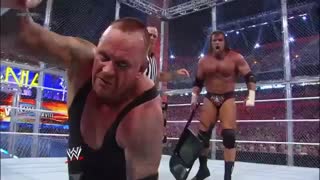 مسابقه بی نظیر جهنم در قفس آندرتیکر vs  تریبل اچ رسلمنیا 30 " پایان دوره "