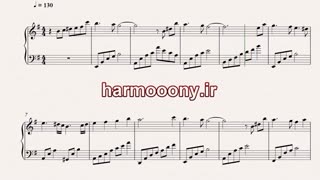 نت پیانو لحظه ها از معین