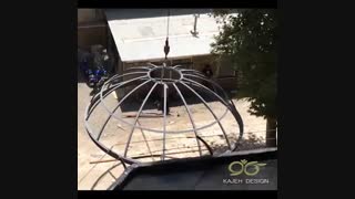 گنبد شیشه ای باغ فردوس - فیلم حمل و جایگذاری فریم - ساخت شرکت کاژه